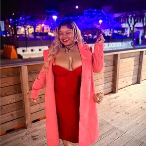 Fashion Nova Red Corset Bandage Midi Dress – XL – Adjustable Straps